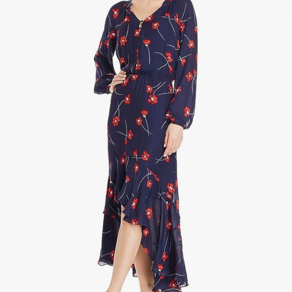 Parker Tyler Dress Aquarius Poppies Navy Floral Print